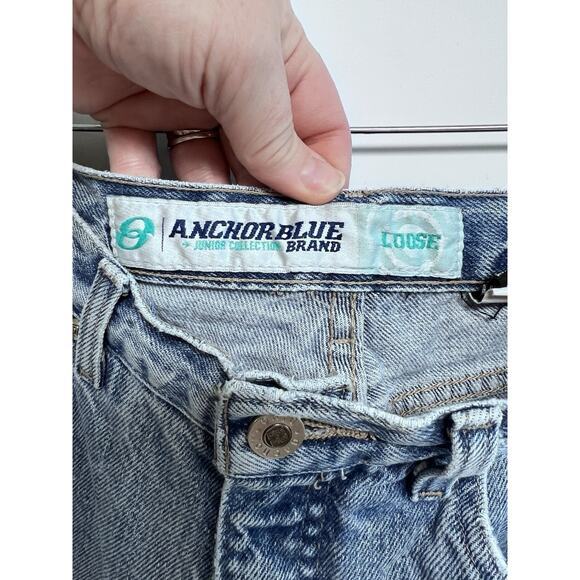 Vintage Anchor Blue Wide Leg Jeans Loose Fit 7 8 S Skater 90s Grunge 29x29 Women - Picture 4 of 14